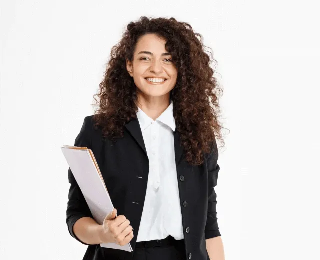 Young Female Professional Holding Documents